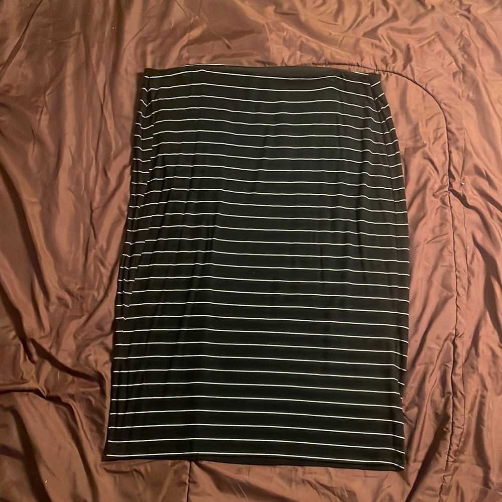 Black and white striped skirt